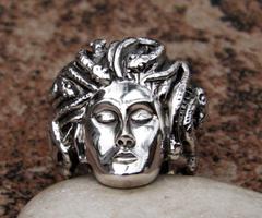 Sterling silver medusa ring