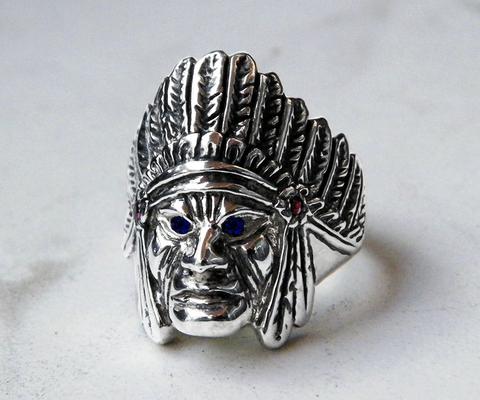 sterling silver indian chief ring