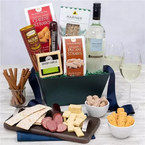 Classic White Wine Gift Basket