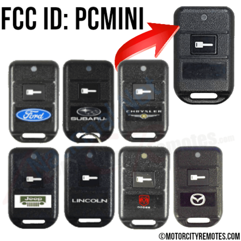 Worn Chrysler Keyless Entry Remote Start Fob FCC ID GOH-PCMINI Red LED 1 Btn 