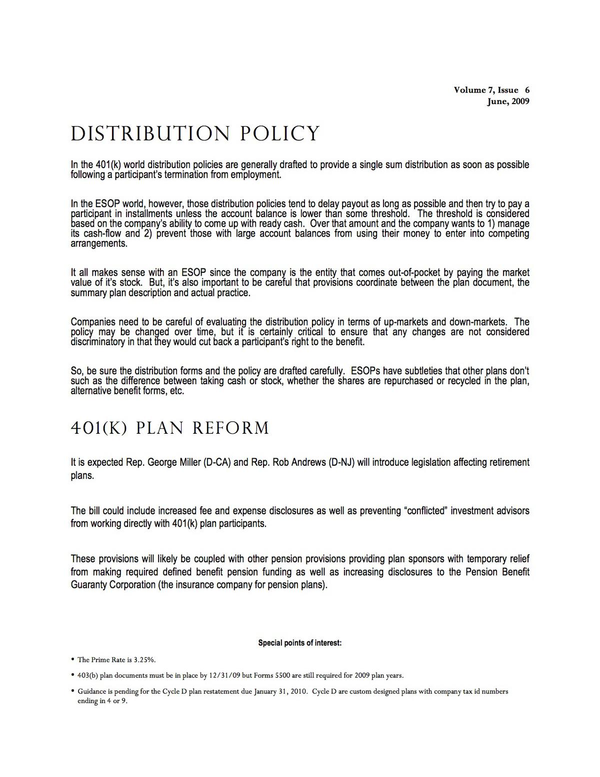 Distribution Policy