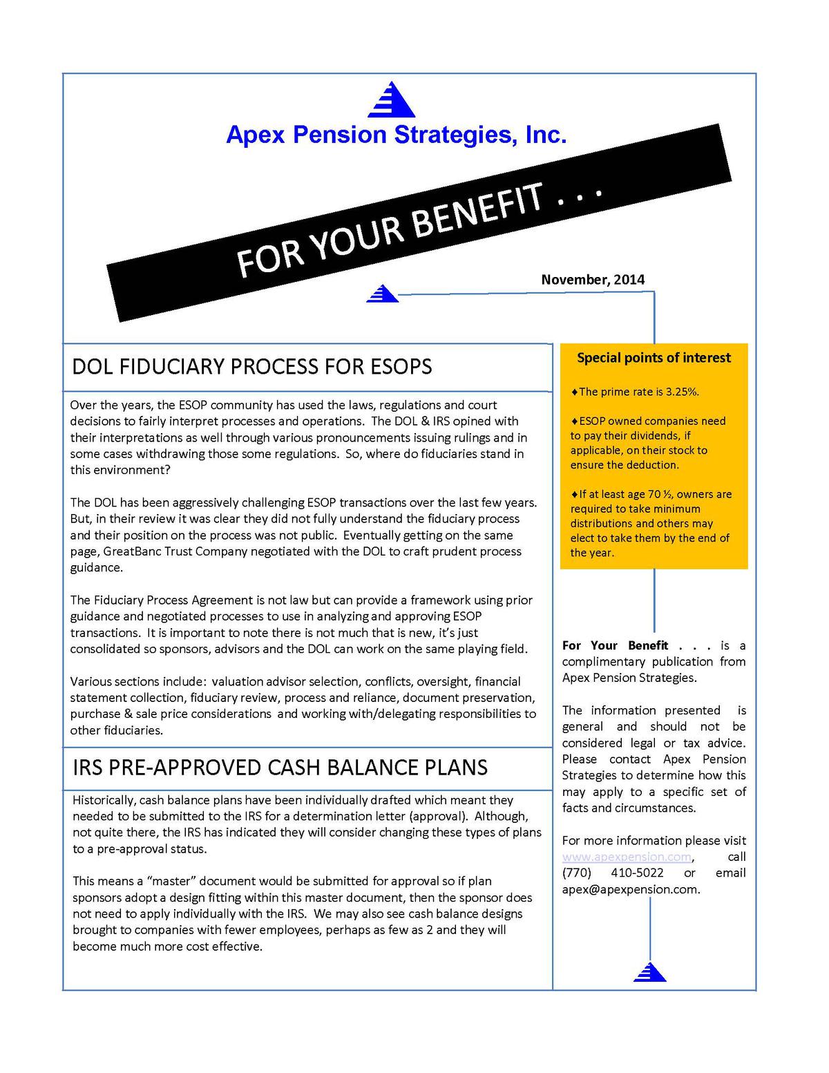 IRS Preapproved Cash Balance Plans