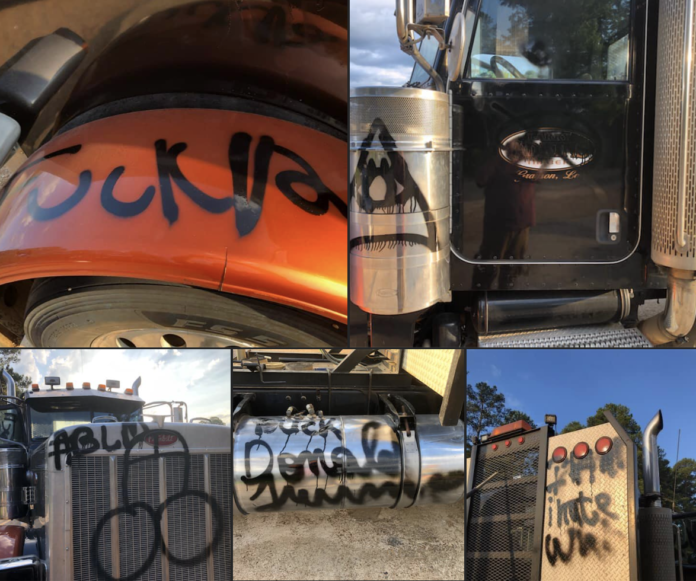 Trucks? The new target of  vandals and angry protesters