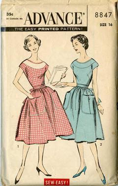 Vintage BUTTERICK #3752 Sewing Patterns/ UNCUT/ One Piece Dress In Two Lengths 