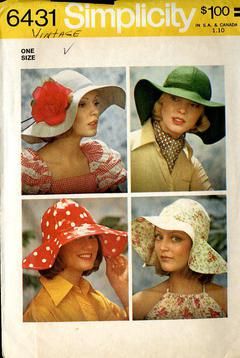 Vintage Simplicity 6430 Bag in 2 Sizes Hat & Transfers Pattern 