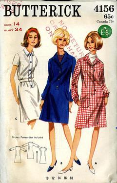 12-14-16 UNCUT & Factory Folded c Stitch 'n Save McCall's #8750 Misses Pullover dress with buttoned bodice Sewing Pattern Sizes 1983