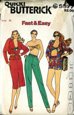 Butterick 3183 Womens EASY Proportioned Pants (Short Med or Tall) 1980