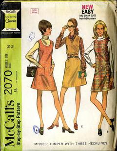 Vintage Sewing Pattern Size 14 Bust 34 McCalls 6926 Jumper Dress Blouse