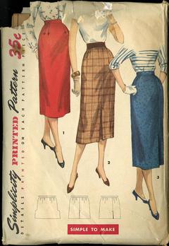 1950 Wiggle High Waist Skirt Vintage Sewing Pattern VTG 10 12 14 16 18 20 22 24 