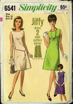 Vintage 70s Simplicity 5477 UNCUT Misses Jiffy Notch Neckline Shift House Dress Sewing Pattern Size 12 Bust 34