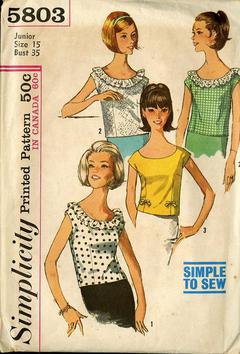 read description Shorts /& Pants sewing pattern-Bust 32\u201d-Incomplete Vintage ca 1960 Simplicity 3481 Women\u2019s Tunic Top in 2 Lengths