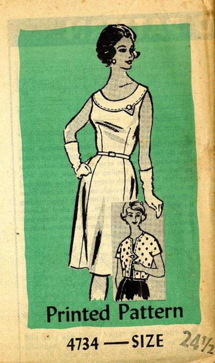 Vintage Pattern Warehouse Vintage Sewing Patterns Vintage Fashion Crafts Fashion 1960 S Mail Order 4734 Misses Sleeveless Day Dress And Bolero