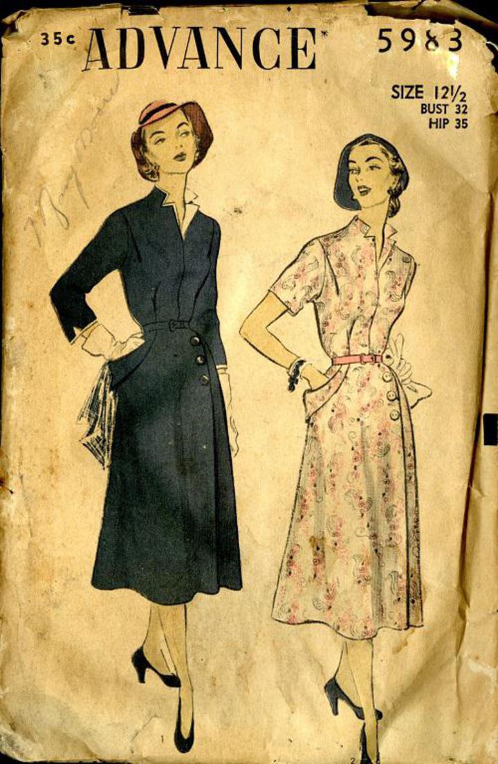 Jumper and Jacket      circa 1949 ADVANCE Pattern 5381 Girls' Dress
