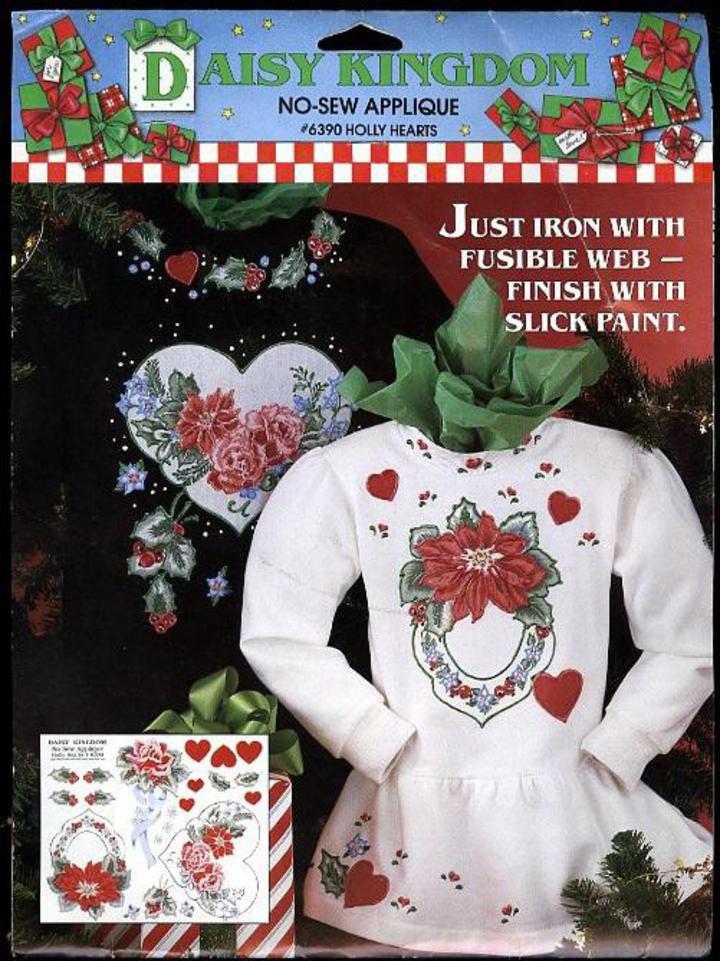 Daisy Kingdom No-Sew Fabric Appliqué 6317 Sweet Heart IronOn w/Fusible Web
