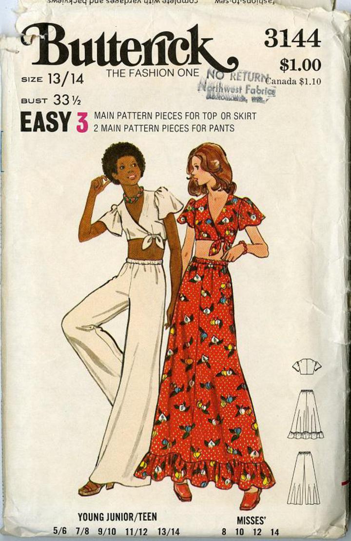 3247 Vintage Butterick SEWING Pattern Misses Shirt Top Skirt Pants Shorts UNCUT 