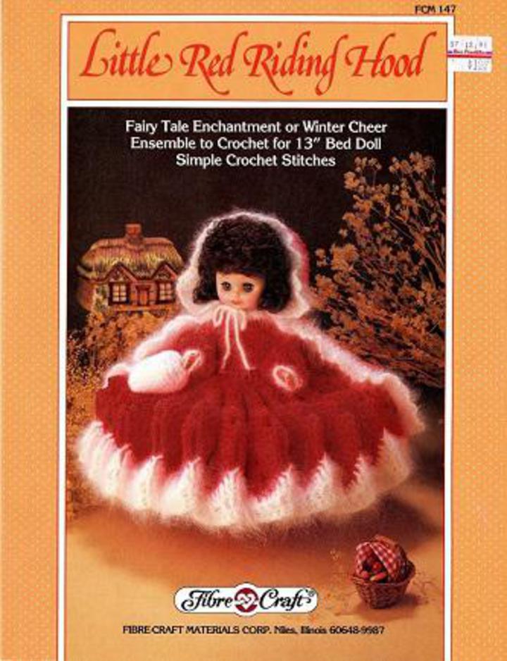 Vintage Pattern Warehouse Vintage Sewing Patterns Vintage Fashion Crafts Fashion 1987 Little Red Riding Hood Fibre Craft Vintage Crochet Pattern Fcm147 For 13 Bed Doll