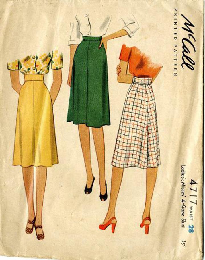 4-gore skirt pattern | Skirt pattern, Gored skirt, Skirt patterns sewing