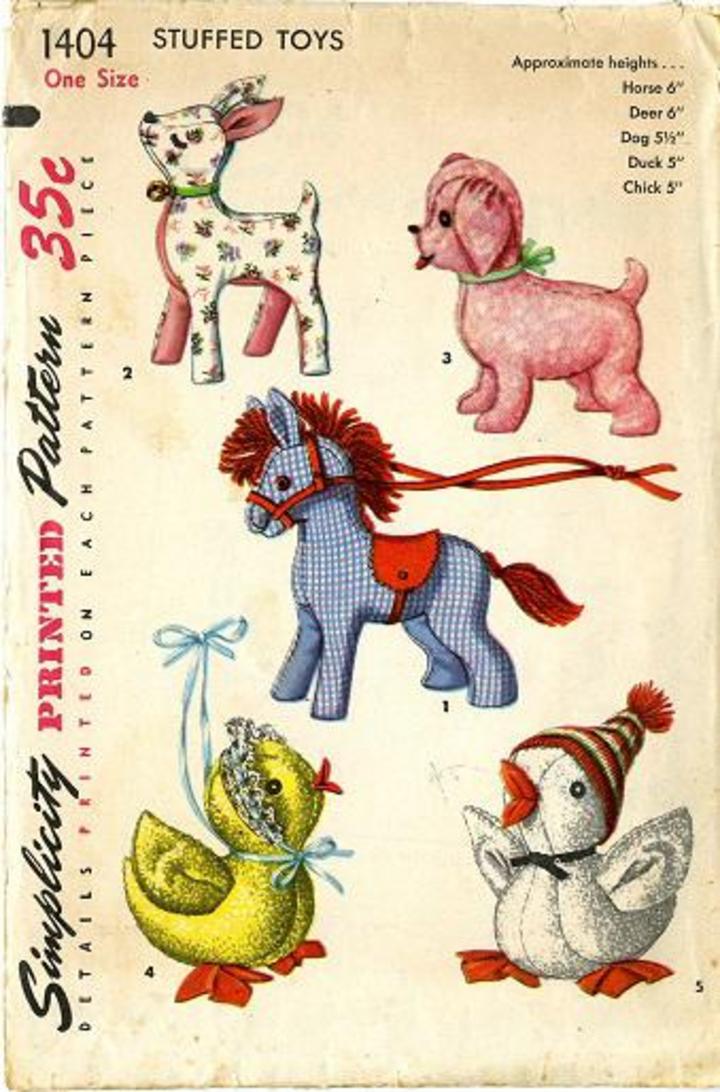 vintage stuffed animal patterns