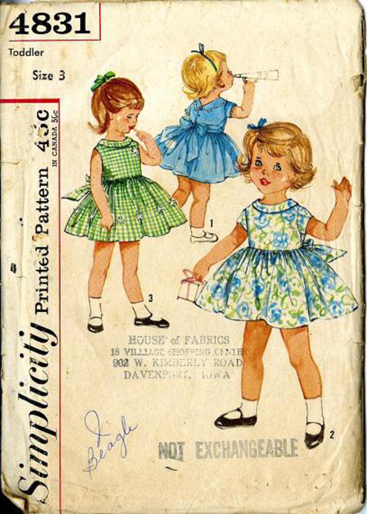 Vintage Simplicity Girls dance costume pattern  # 6204  from 1965
