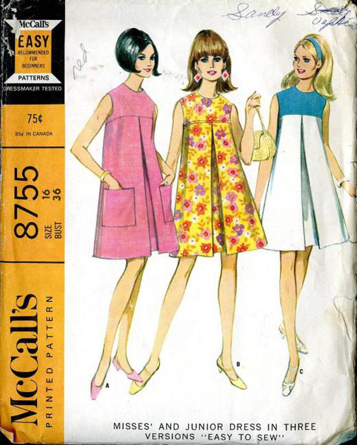 Vintage Dress Pattern Illustration 5112 10x15 Gicl\u00e9e Canvas Print