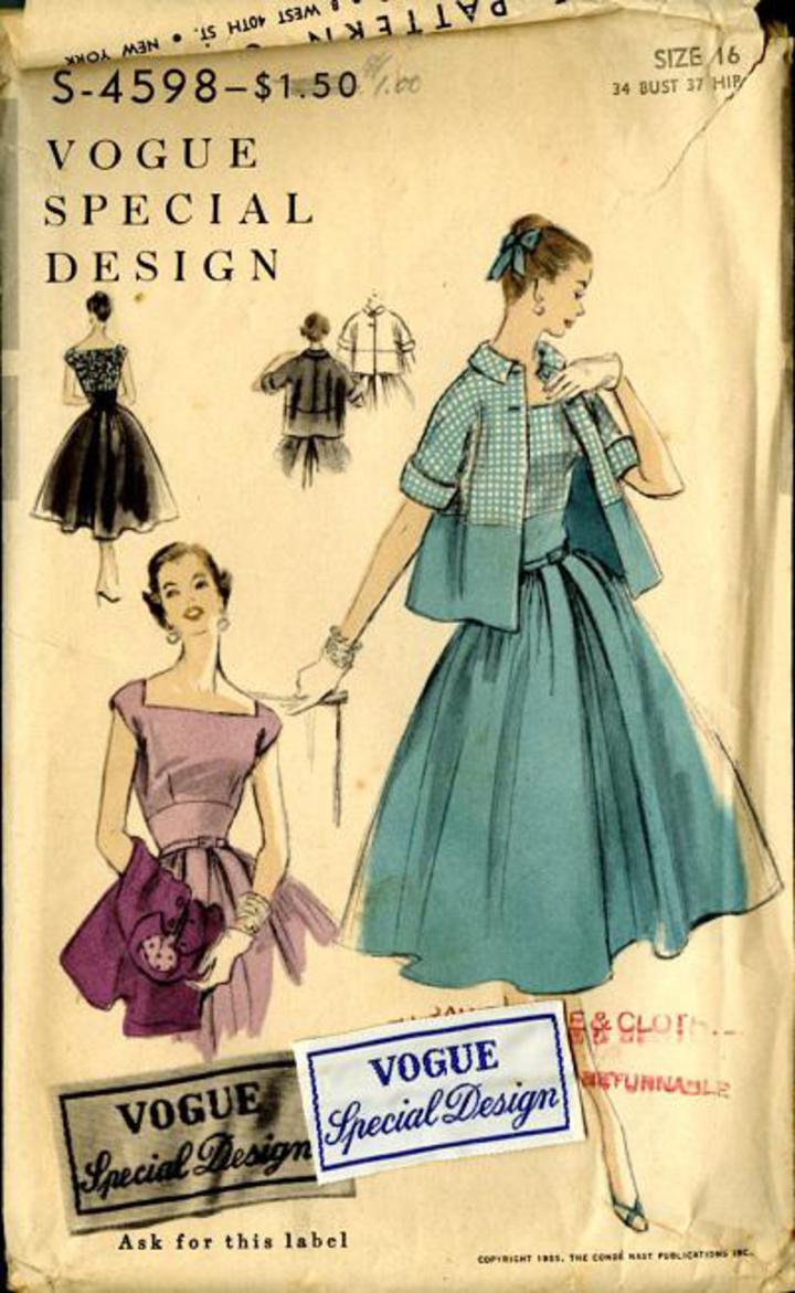 1960's Vogue Basic Design One Piece Dress with color blocking option - –  Backroom Finds