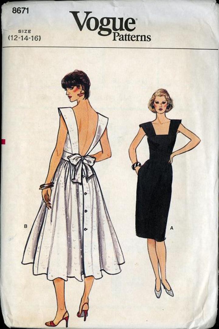 Vintage Pattern Warehouse Vintage Sewing Patterns Vintage Fashion Crafts Fashion 1980 S Vogue 8671 Misses Summer Dress