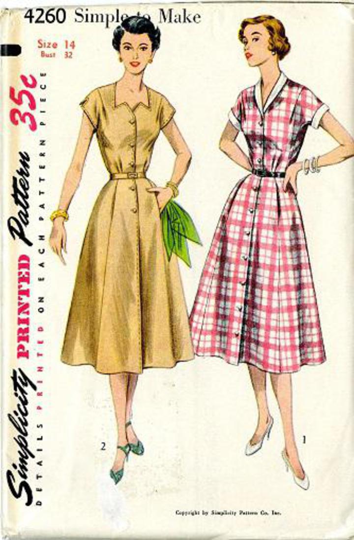 Buy 1930s Simplicity 2878 Misses Dress Pattern Scalloped Neck Dolman  Sleeves Flared Skirt Womens Vintage Sewing Pattern Size 14 Bust 32 Online  in India - Etsy
