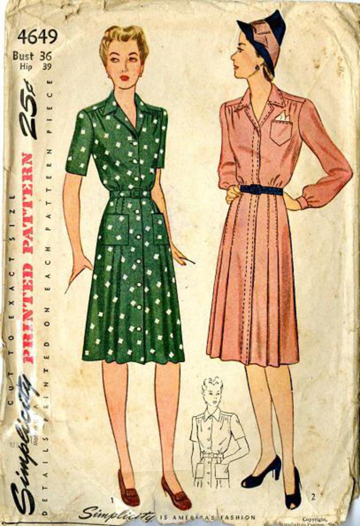 Vintage Simplicity Pattern 6194 Misses' / Women's Dress Size 42 Bust 4 –