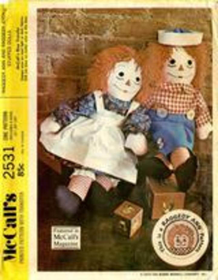 1970's raggedy ann andy dolls clearance