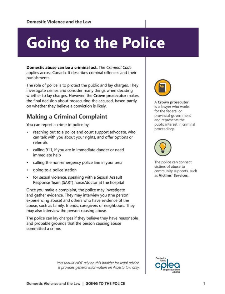 Domestic Violence Going to the Police