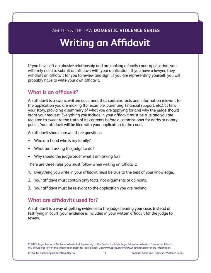 writing an affidavit